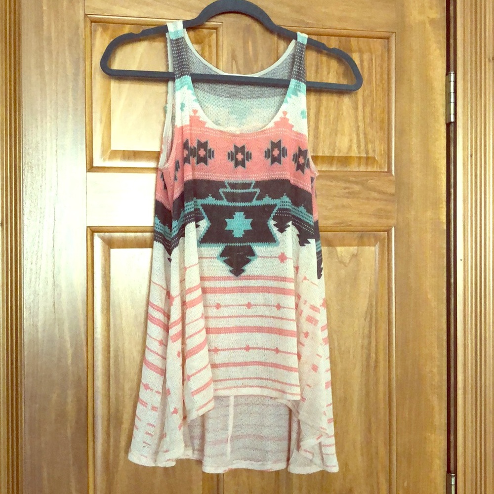 Blue pepper aztec flowy tank